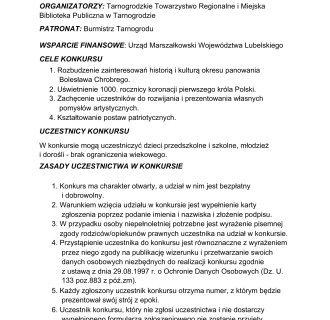 KONKURS NA NAJLEPSZY STRÓJ Z EPOKI